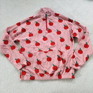 Mini Boden Apple Printed Half Zip Sweatshirt